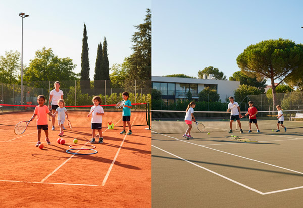 Crianças jogando tênis na Tella Tennis